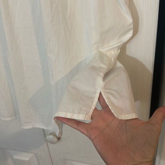 J. Crew Women's Cotton Sleeveless Keyhole Tie Back Ruffle Blouse Top White Small - Picture 8 of 9